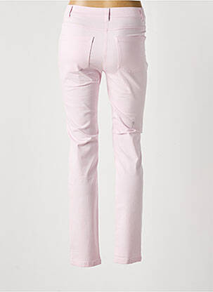 Pantalon slim tissage popeline taille haute rose OLSEN femme