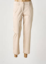 Pantalon 7/8 tissage popeline taille basse beige BETTY & CO femme