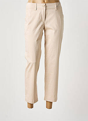 Pantalon 7/8 tissage popeline taille basse beige BETTY & CO femme