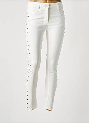Jeans skinny taille haute taille haute blanc LAUREN VIDAL femme