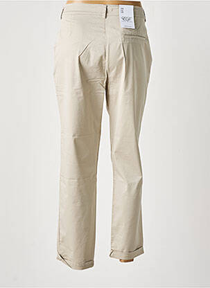 Pantalon 7/8 taille à pinces taille normale beige EAST DRIVE femme