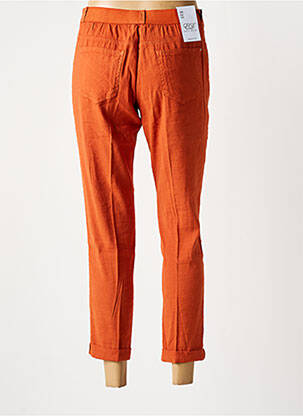 Pantalon 7/8 fermeture zippée sous rabat boutonné taille normale orange EAST DRIVE femme