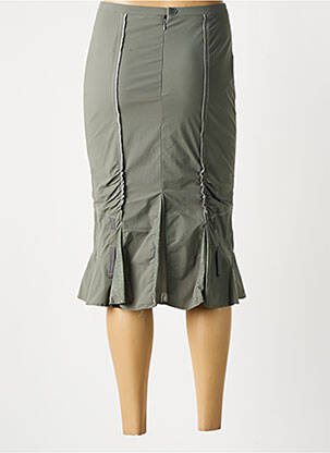 Jupe mi-longue coupe droite évasée sur le bas gris CHRISTINE LAURE femme
