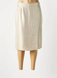 Jupe mi-longue taille à pinces beige CHRISTINE LAURE femme