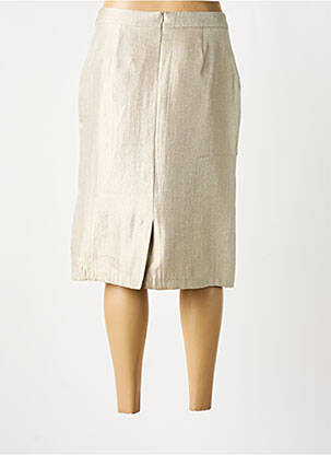 Jupe mi-longue taille à pinces beige CHRISTINE LAURE femme