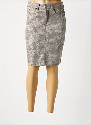 Jupe mi-longue coupe droite gris FRED SABATIER femme