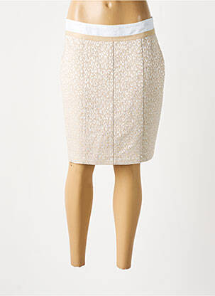 Jupe mi-longue taille à pinces beige FRED SABATIER femme