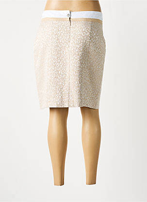 Jupe mi-longue taille à pinces beige FRED SABATIER femme