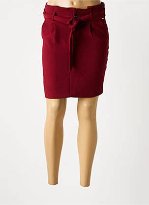 Jupe courte taille à pinces rouge DEELUXE femme