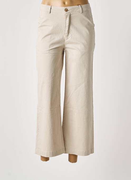 Pantalon 7/8 taille haute taille haute beige SARAH JOHN femme