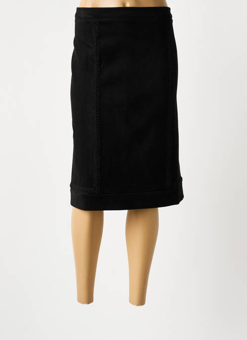 Jupe mi-longue stretch noir FRED SABATIER femme