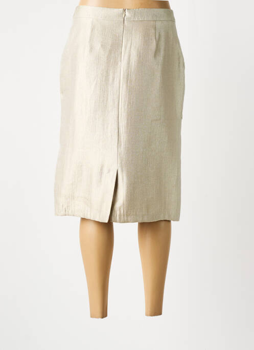 Jupe mi-longue taille à pinces beige CHRISTINE LAURE femme