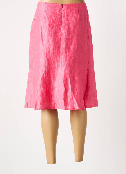 Jupe mi-longue rose CHRISTINE LAURE pour femme