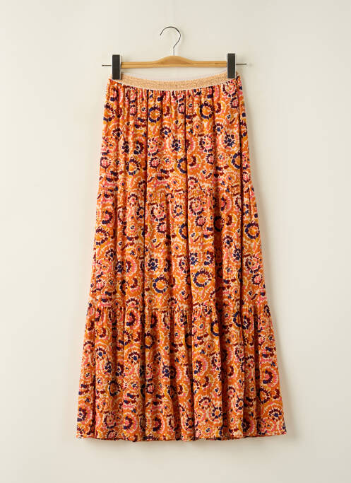 Jupe longue tissage crêpe orange LOLA ESPELETA femme