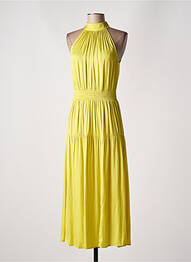 Robe longue coupe évasée sans manche vert MORGAN femme