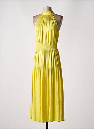 Robe longue coupe évasée sans manche vert MORGAN femme