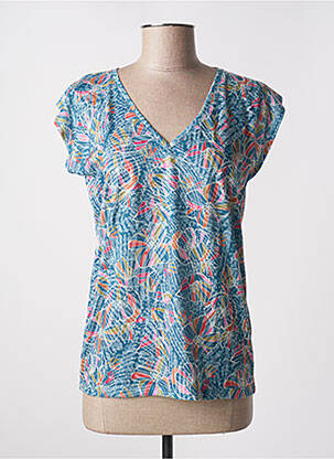 Top tissage jersey manches courtes bleu LOLA ESPELETA femme