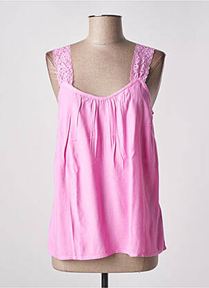 Top coupe fluide sans manche rose CREAM femme