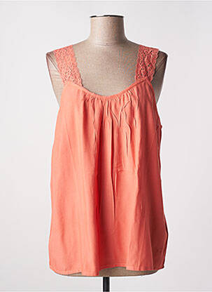 Top coupe fluide sans manche orange CREAM femme