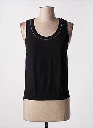 Pull resserrée sur le bas sans manche noir EVA KAYAN femme