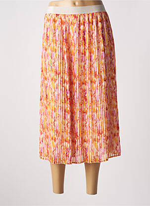 Jupe mi-longue taille haute orange JULIE GUERLANDE femme