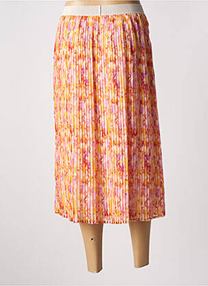 Jupe mi-longue taille haute orange JULIE GUERLANDE femme