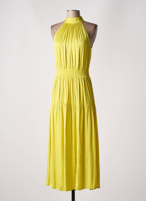 Robe longue coupe évasée sans manche vert MORGAN femme