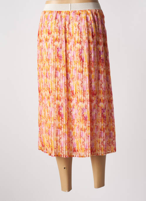 Jupe mi-longue taille haute orange JULIE GUERLANDE femme