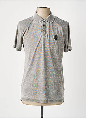 Polo tissage chiné manches courtes gris LE TEMPS DES CERISES homme