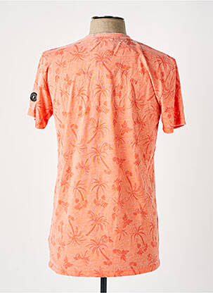 T-shirt tissage chiné manches courtes orange LE TEMPS DES CERISES homme
