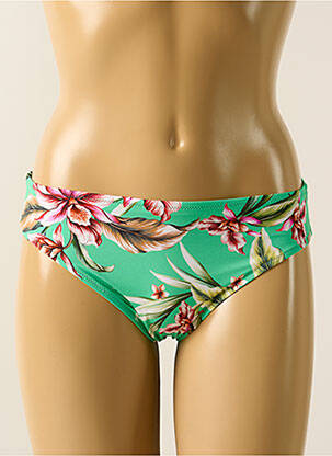 Bas de maillot de bain imprimé fantaisie culotte vert LIDEA femme