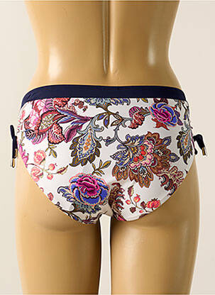 Bas de maillot de bain imprimé fantaisie culotte blanc LIDEA femme