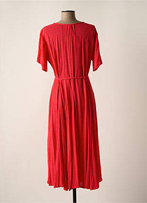 Robe mi-longue manches courtes manches courtes rose ORIENTIQUE NATURALLY femme