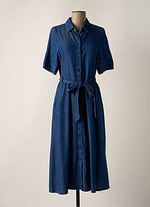 Robe mi-longue manches courtes manches courtes bleu ROBE LEGERE BY VERA MONT femme