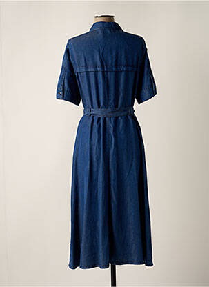 Robe mi-longue manches courtes manches courtes bleu ROBE LEGERE BY VERA MONT femme