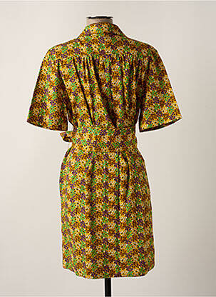 Robe courte manches courtes manches courtes jaune HOD femme