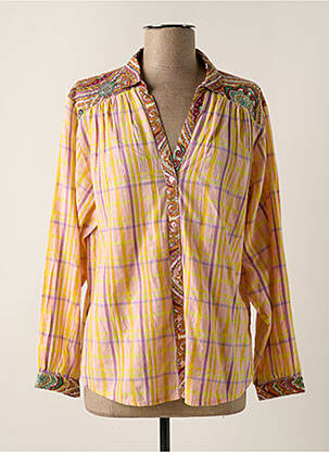 Chemisier coupe droite manches longues jaune HOD femme