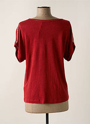 Top coupe fluide manches courtes rouge DIPLODOCUS femme