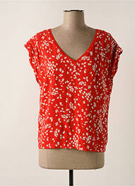 Blouse imprimé fantaisie manches courtes rouge ONE STEP femme