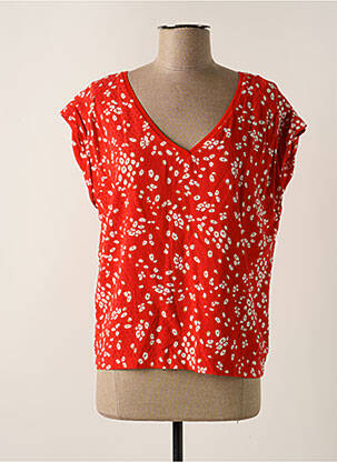 Blouse imprimé fantaisie manches courtes rouge ONE STEP femme