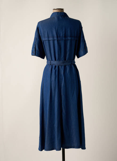 Robe mi-longue manches courtes manches courtes bleu ROBE LEGERE BY VERA MONT femme