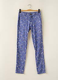Pantalon chino tissage popeline taille normale bleu HOD femme