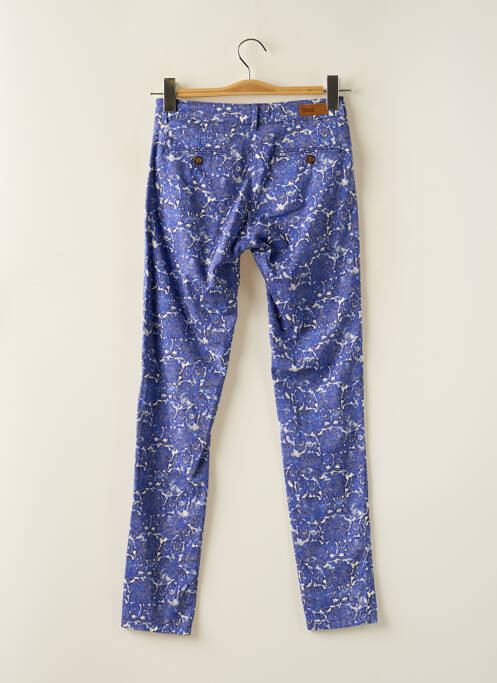 Pantalon chino tissage popeline taille normale bleu HOD femme