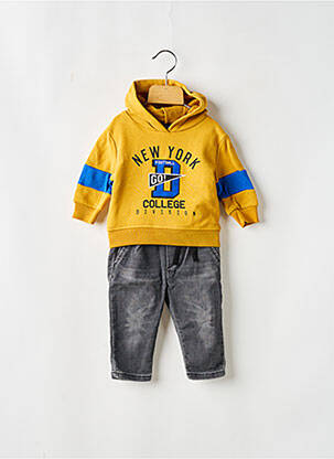 Ensemble pantalon taille élastique jaune PLEASE garcon