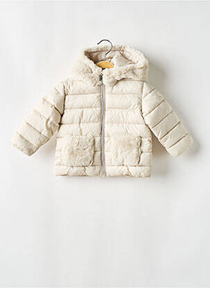 Doudoune poches a capuche beige PLEASE fille