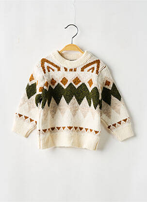 Pull maille fine manches longues beige PLEASE garcon