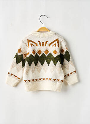Pull coupe droite manches longues beige PLEASE garçon