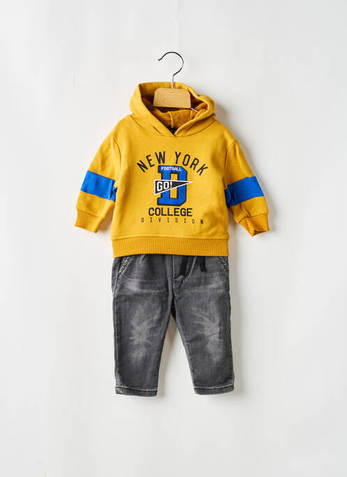 Ensemble pantalon taille élastique jaune PLEASE garcon
