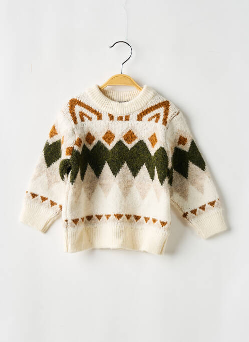 Pull coupe droite manches longues beige PLEASE garcon