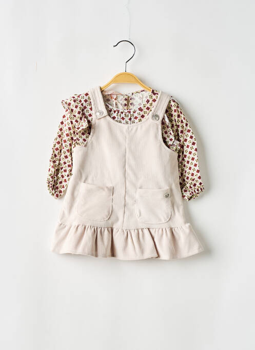 Robe mi-longue beige PLEASE pour fille